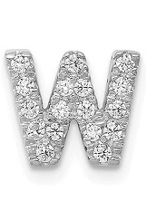 handsome 14k white gold letter w baby charm